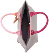 I AM RIDICULOUS! LIGHT & DARK PINK WITH MID-GRAY HANDBAG