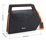 I AM CENTERED! MODERN EPI GRAINED BLACK LEATHER HANDBAG