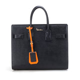 I AM TIMELESS! MID-NIGHT BLACK EPI GRAINED LEATHER HANDBAG