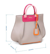 I AM RIDICULOUS! LIGHT & DARK PINK WITH MID-GRAY HANDBAG