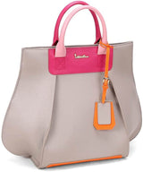 I AM RIDICULOUS! LIGHT & DARK PINK WITH MID-GRAY HANDBAG