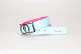 Hot Pink- Sky Blue reversible Belt