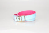 Hot Pink- Sky Blue reversible Belt