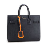 I AM TIMELESS! MID-NIGHT BLACK EPI GRAINED LEATHER HANDBAG